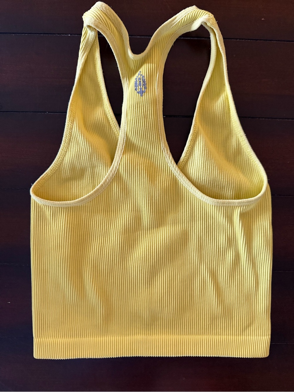 Free People Yellow Ribbed V-Neck Racerback Tank - Picture 2 of 3